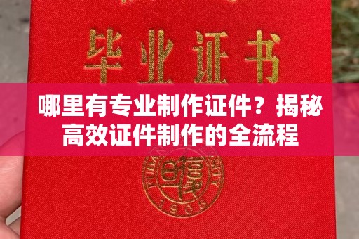 贵定哪里有专业制作证件？揭秘高效证件制作的全流程